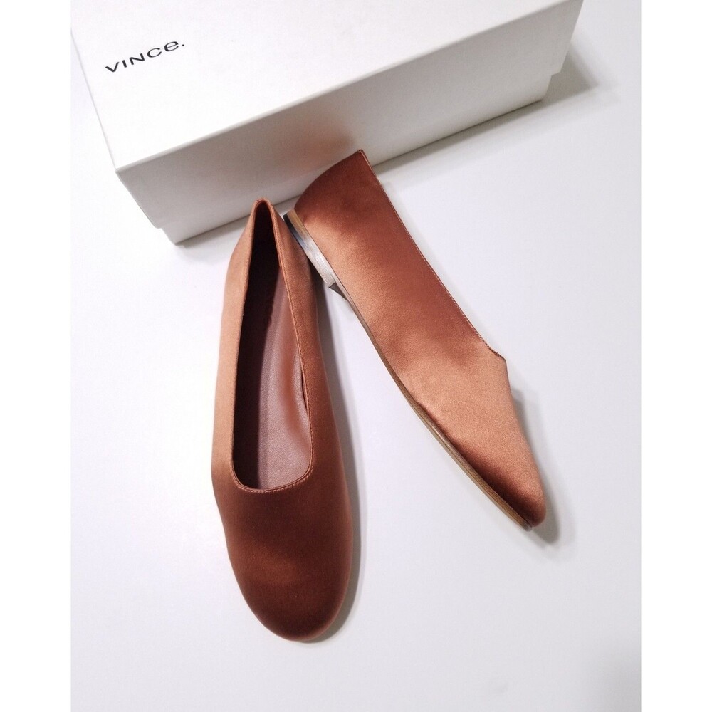 NIB Vince Maxwell Italian Satin Ballet Flat in Salmon Size 5.5, 6.5, 7.5, 8 $225 - Picture 4 of 15